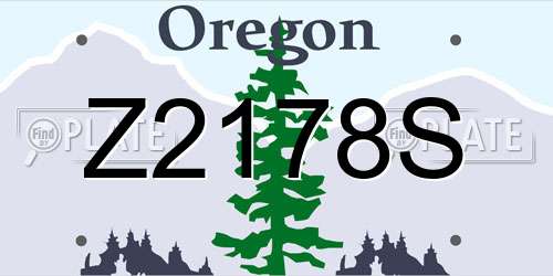 Z2178S Oregon License Plate