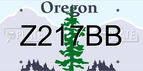 Z217BB Oregon License Plate
