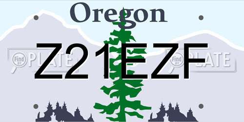 Z21EZF Oregon License Plate