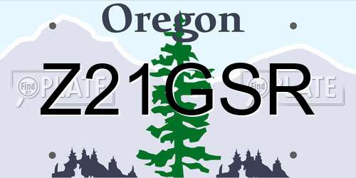 Z21GSR Oregon License Plate