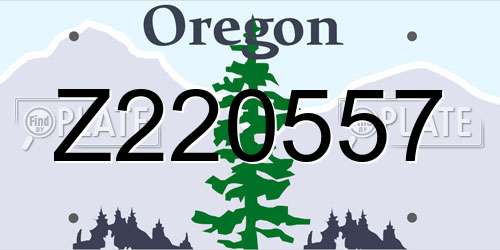 Z220557 Oregon License Plate