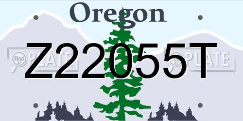 Z22055T Oregon License Plate