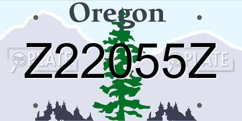 Z22055Z Oregon License Plate