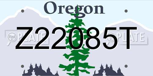 Z22085T Oregon License Plate
