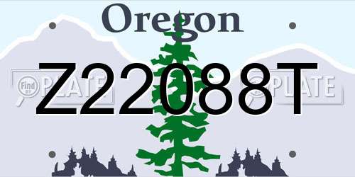 Z22088T Oregon License Plate