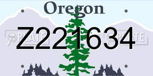 Z221634 Oregon License Plate