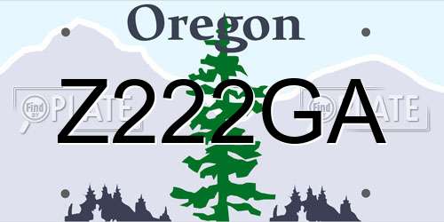Z222GA Oregon License Plate