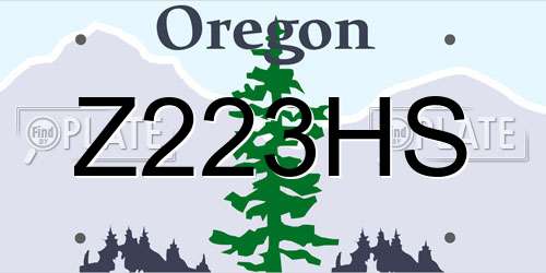 Z223HS Oregon License Plate