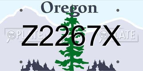 Z2267X Oregon License Plate