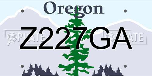 Z227GA Oregon License Plate