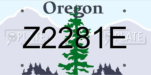 Z2281E Oregon License Plate