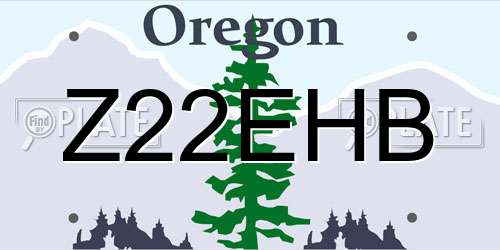 Z22EHB Oregon License Plate