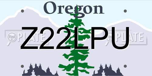 Z22LPU Oregon License Plate