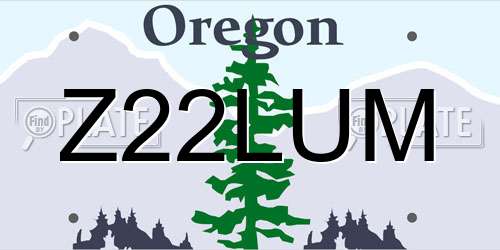 Z22LUM Oregon License Plate