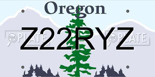 Z22RYZ Oregon License Plate