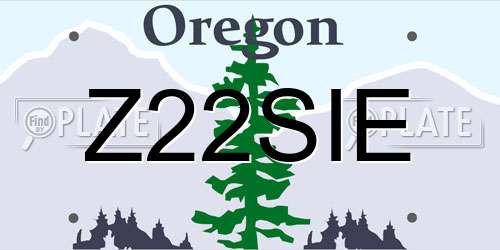 Z22SIE Oregon License Plate