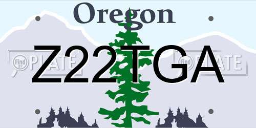 Z22TGA Oregon License Plate