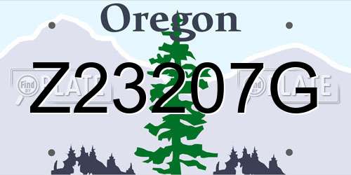 Z23207G Oregon License Plate