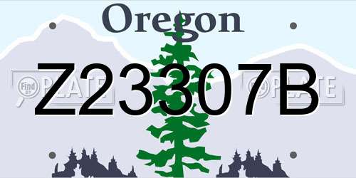 Z23307B Oregon License Plate