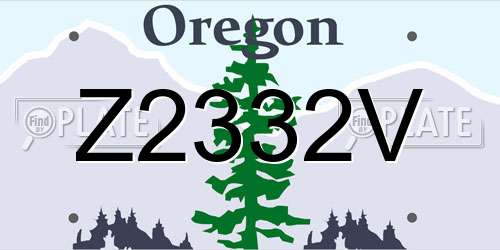 Z2332V Oregon License Plate