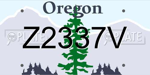 Z2337V Oregon License Plate