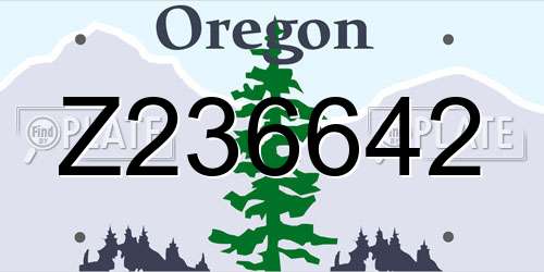 Z236642 Oregon License Plate