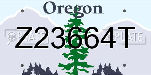 Z23664T Oregon License Plate