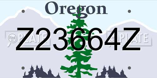 Z23664Z Oregon License Plate