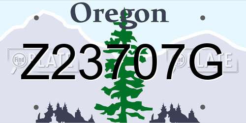 Z23707G Oregon License Plate