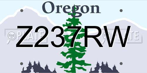 Z237RW Oregon License Plate