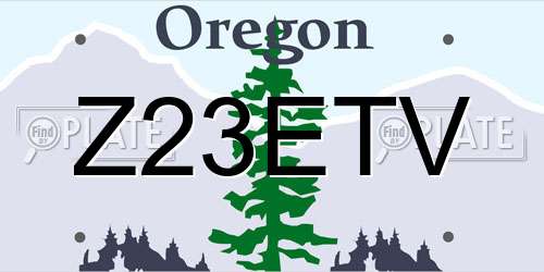 Z23ETV Oregon License Plate