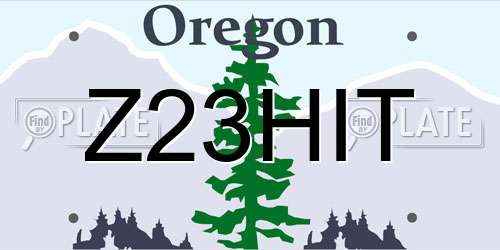 Z23HIT Oregon License Plate