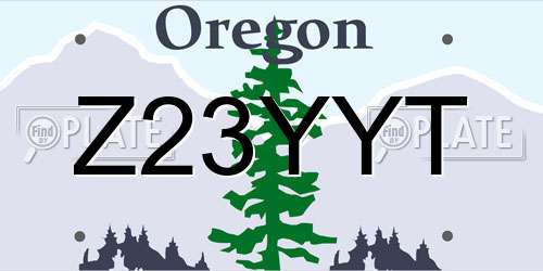 Z23YYT Oregon License Plate