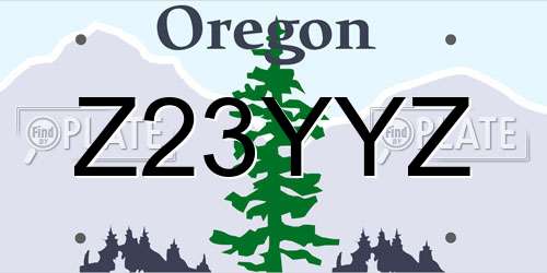 Z23YYZ Oregon License Plate