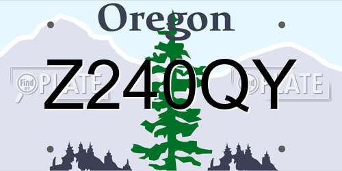 Z240QY Oregon License Plate