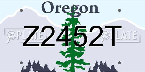 Z2452T Oregon License Plate