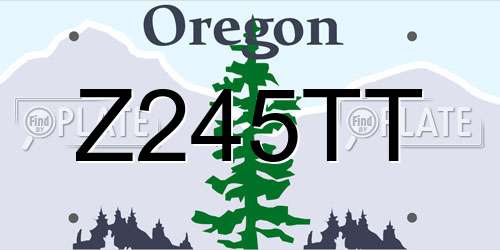 Z245TT Oregon License Plate
