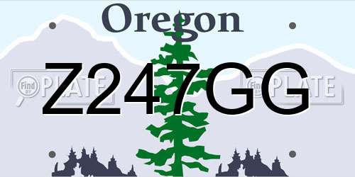 Z247GG Oregon License Plate