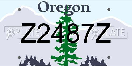 Z2487Z Oregon License Plate