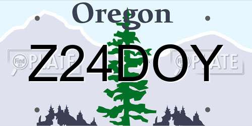 Z24DOY Oregon License Plate