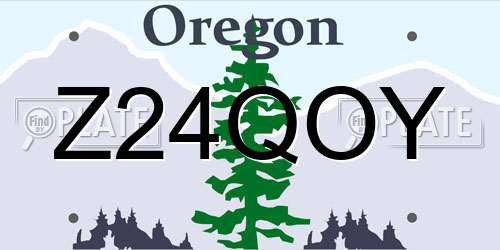 Z24QOY Oregon License Plate