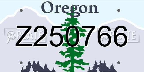 Z250766 Oregon License Plate