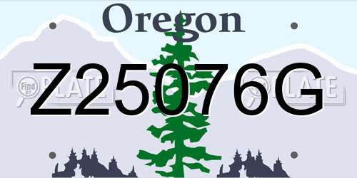 Z25076G Oregon License Plate