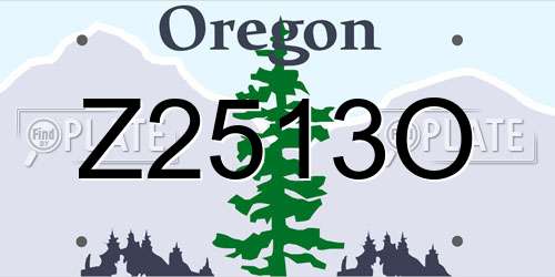 Z2513O Oregon License Plate