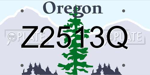 Z2513Q Oregon License Plate