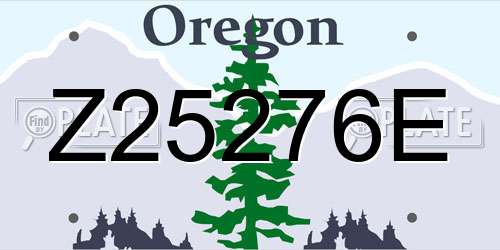 Z25276E Oregon License Plate