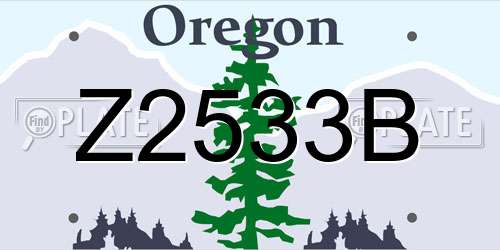 Z2533B Oregon License Plate