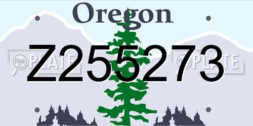 Z255273 Oregon License Plate