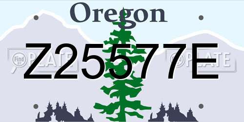 Z25577E Oregon License Plate