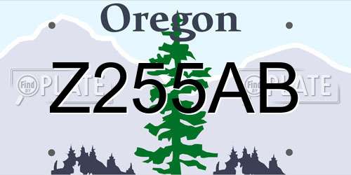 Z255AB Oregon License Plate